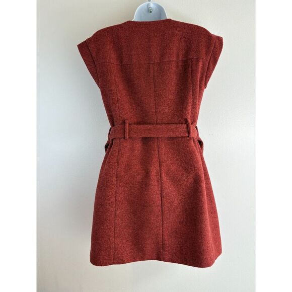 Anthropologie Tabitha Blustery Days Vest Dress Jacket in Rust Size 2 - Picture 5 of 9